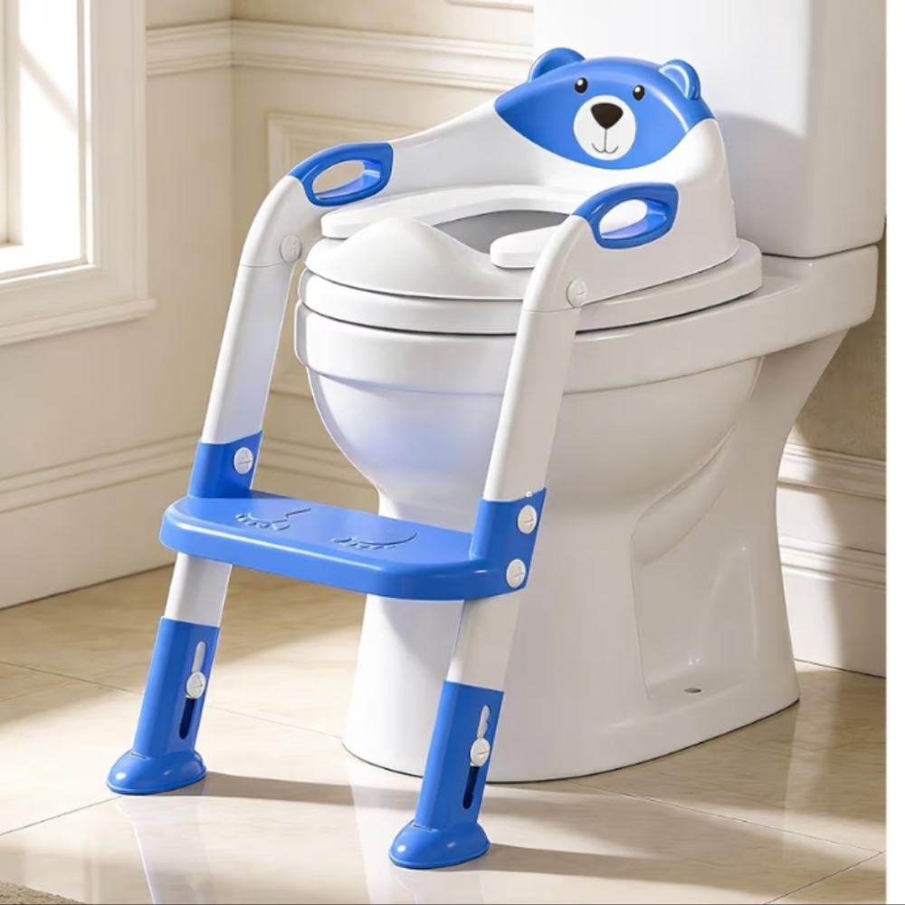 Shelf#1  Blue Toddler Toilet Training Seat with Ladder